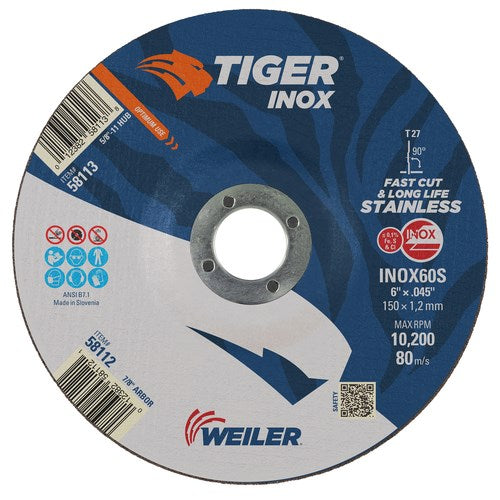 6" X .045 X 7/8  TIGER "INOX" CUTING DISC CONTAMIANT FREE  TY. 27